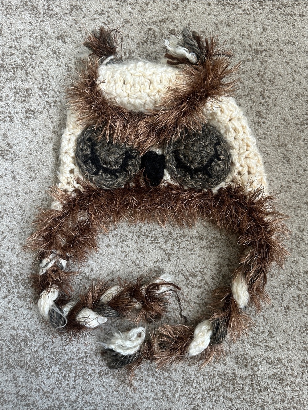 Handmade Crochet Owl Hat O/S